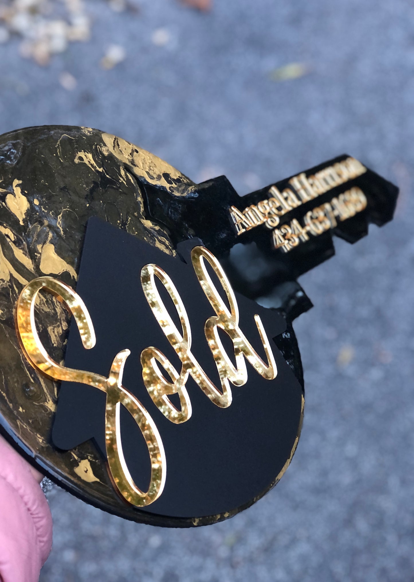 Marble Painted Realtor Sign